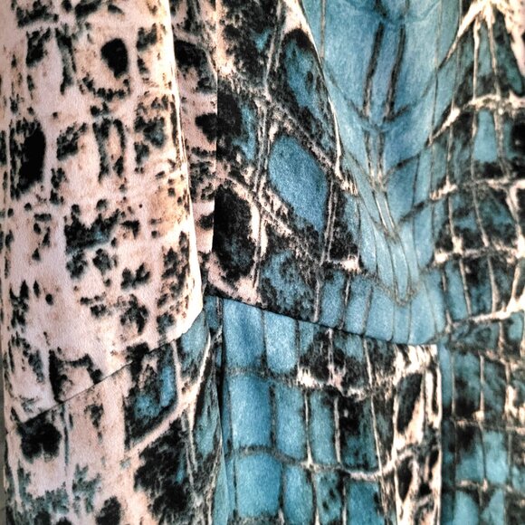 Turquoise Snake Skin Print Jumpsuit - Picture 3 of 12